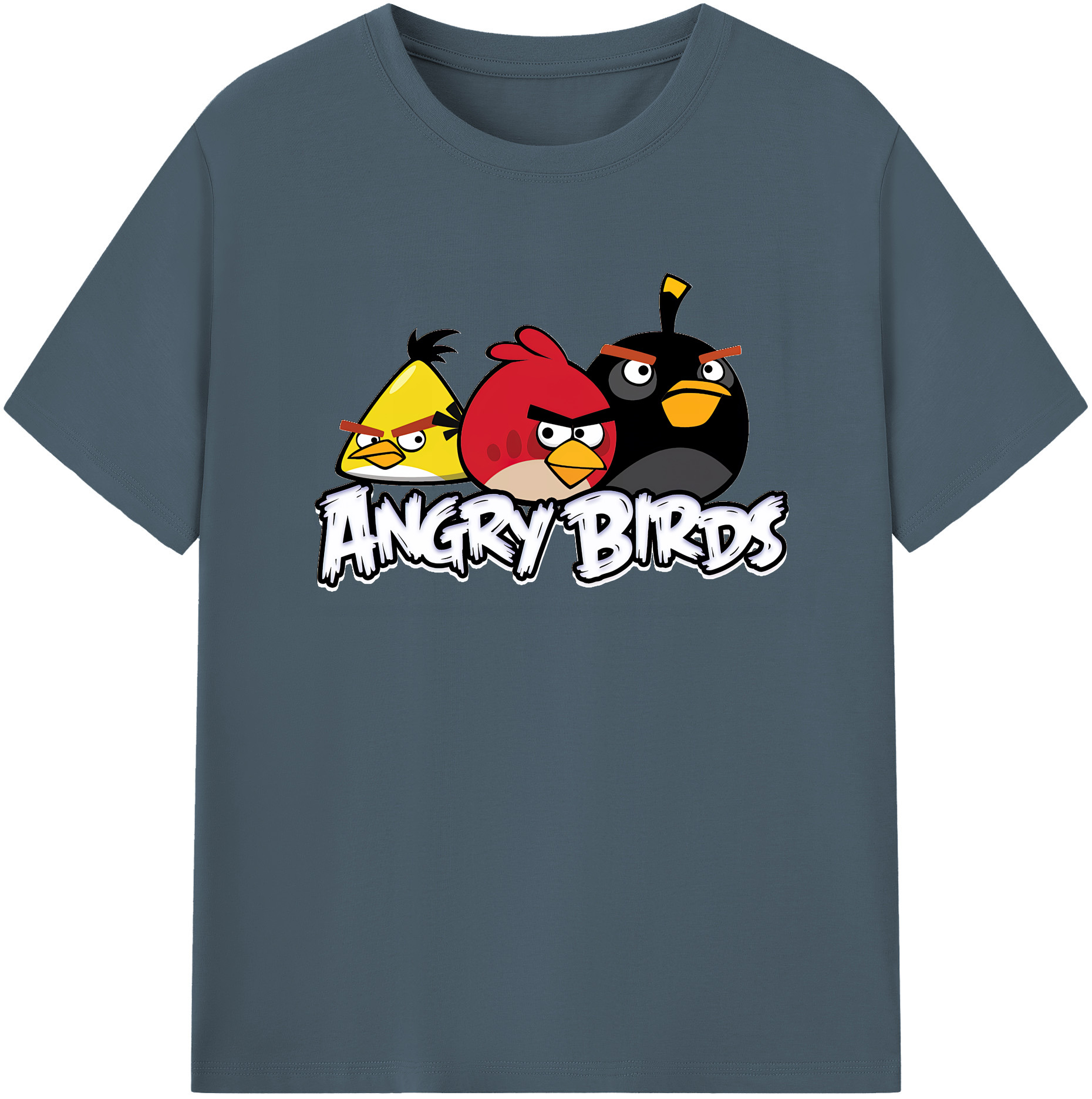 （画像用） Angry Birds アングリーバード 綿100％半袖Tシャツ（フロントプリント）